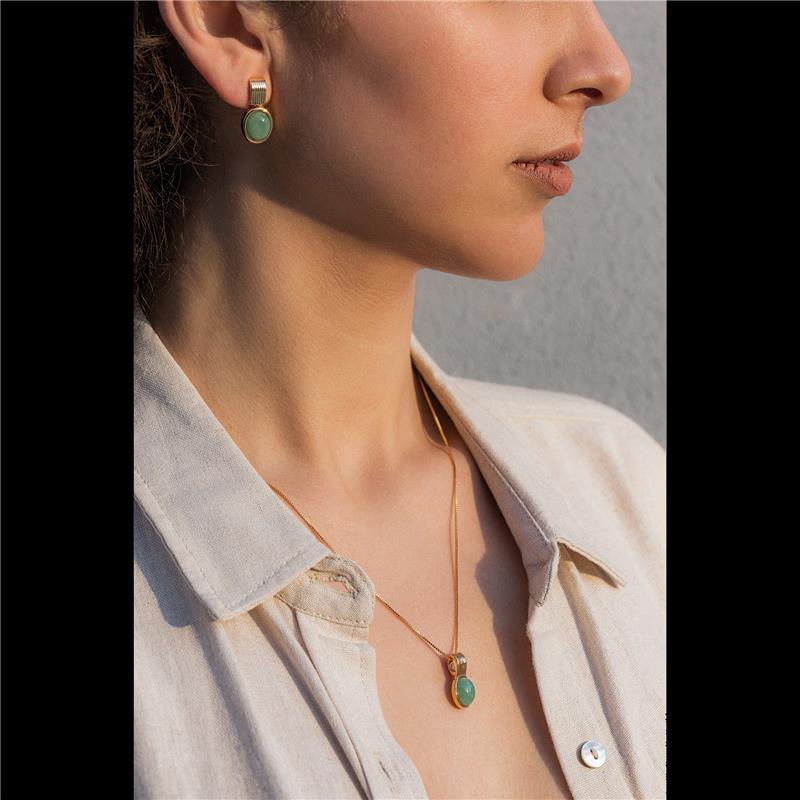 CONJUNTO FOLHEADO A OURO