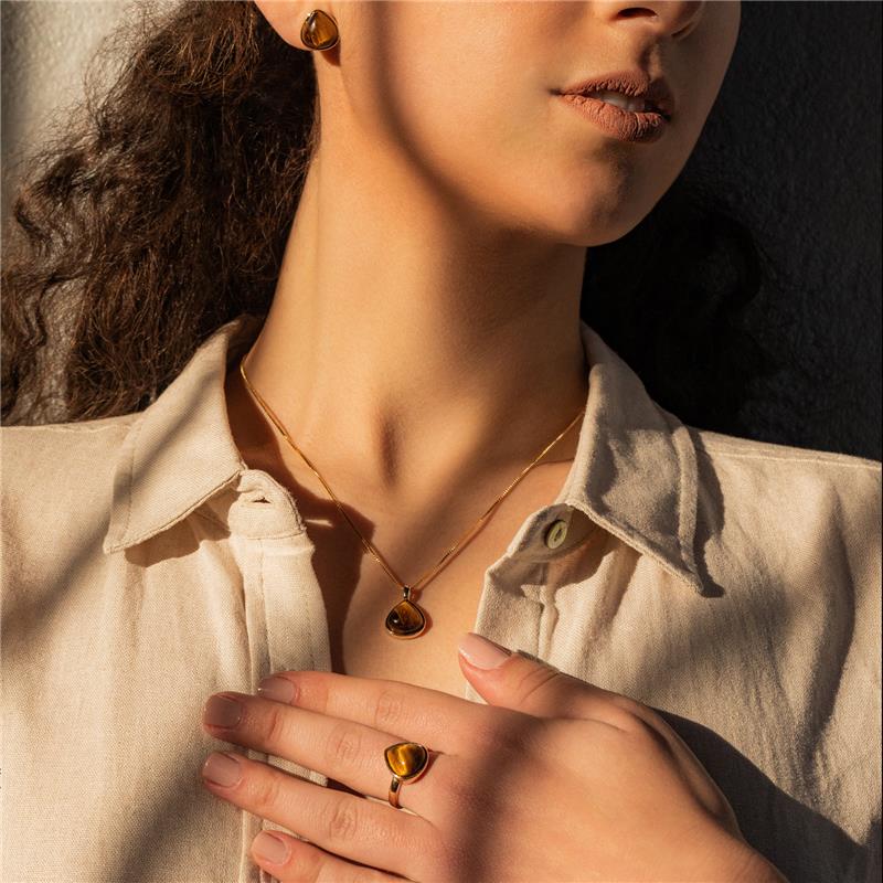 CONJUNTO FOLHEADO A OURO