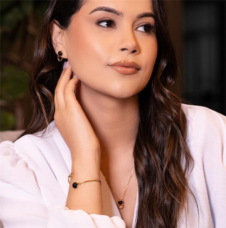 CONJUNTO FOLHEADO A OURO