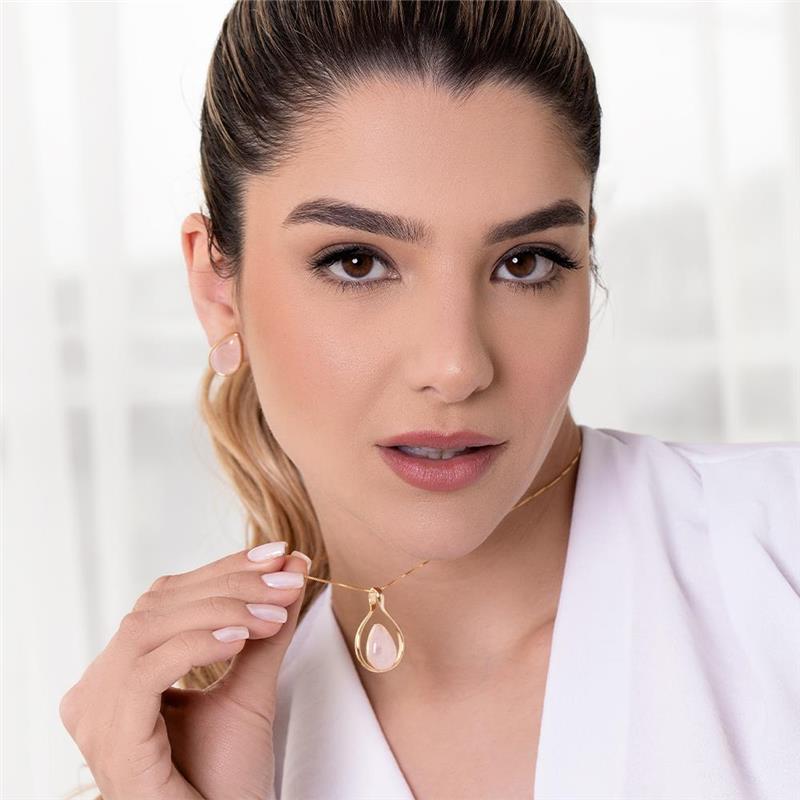 CONJUNTO FOLHEADO A OURO