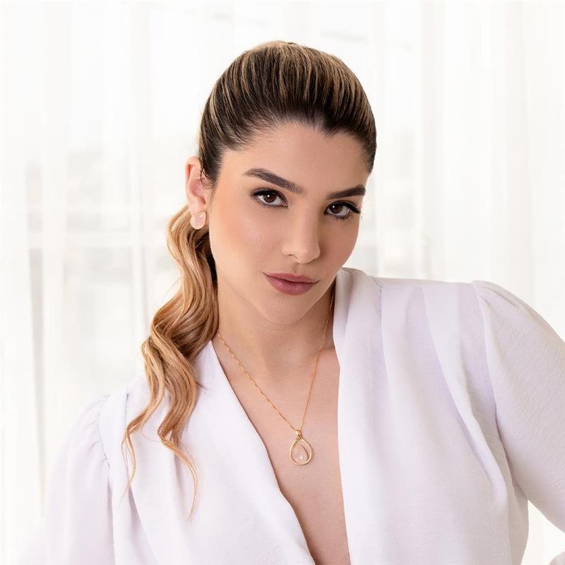 CONJUNTO FOLHEADO A OURO