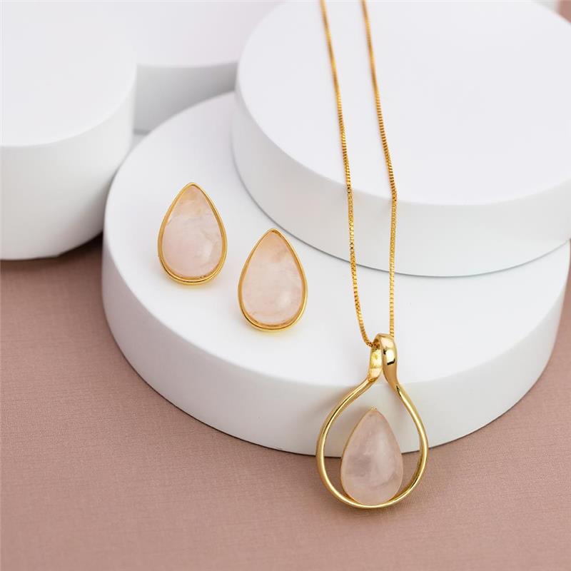 CONJUNTO FOLHEADO A OURO