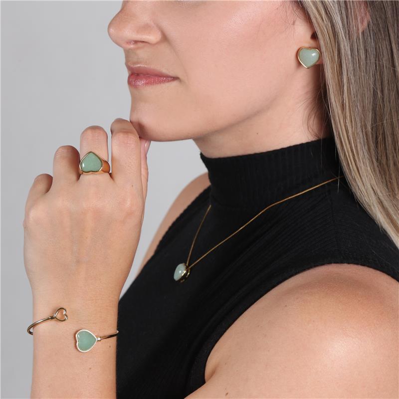 CONJUNTO FOLHEADO A OURO