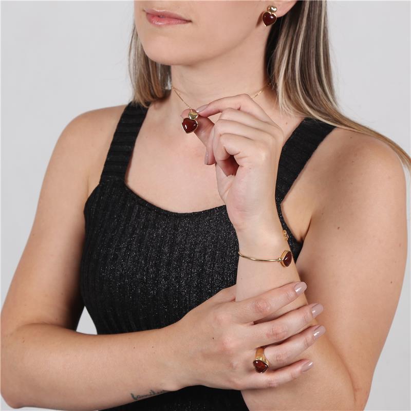 CONJUNTO FOLHEADO A OURO