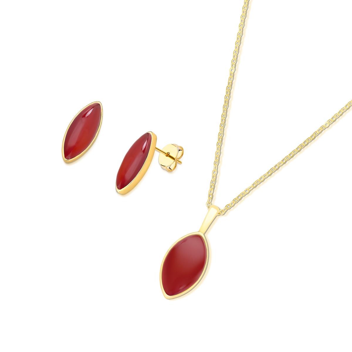 CONJUNTO FOLHEADO A OURO