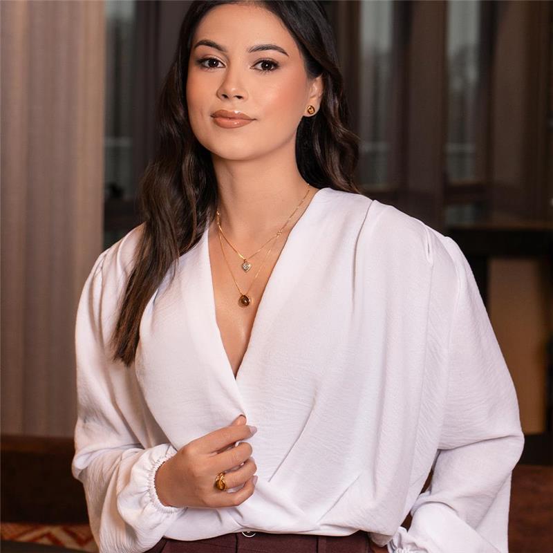 CONJUNTO FOLHEADO A OURO