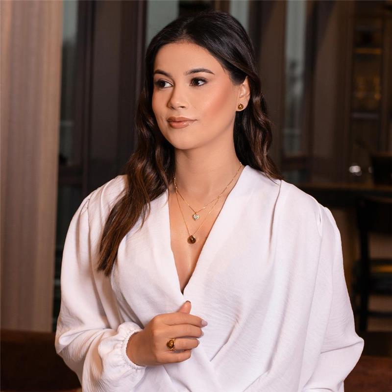 CONJUNTO FOLHEADO A OURO