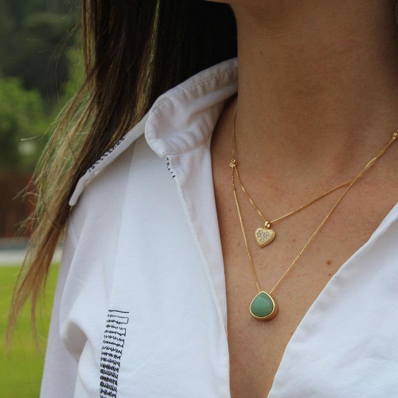 CONJUNTO FOLHEADO A OURO