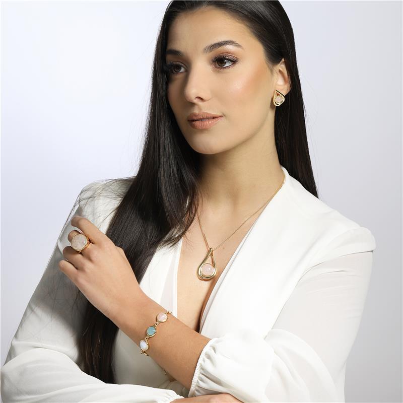 CONJUNTO FOLHEADO A OURO