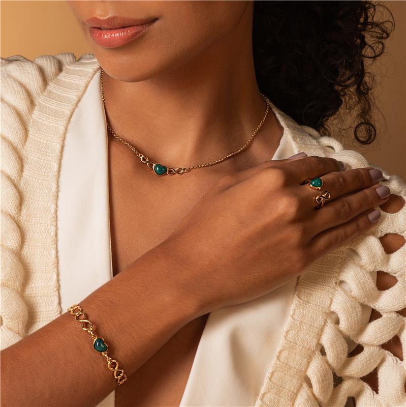 CONJUNTO FOLHEADO A OURO