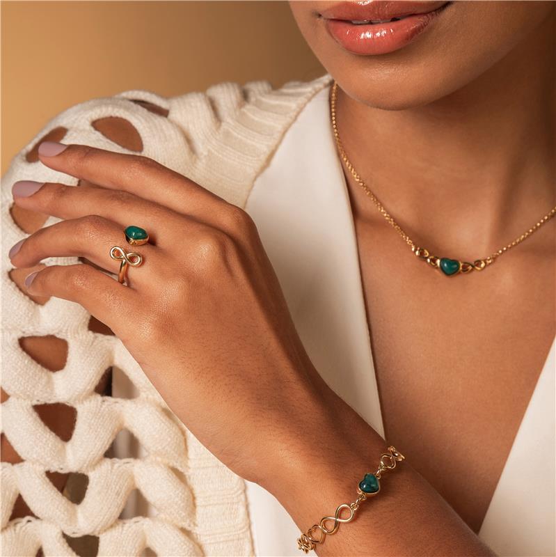 CONJUNTO FOLHEADO A OURO