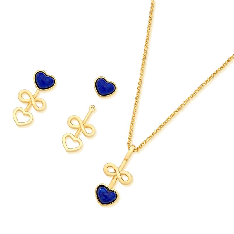 CONJUNTO FOLHEADO A OURO