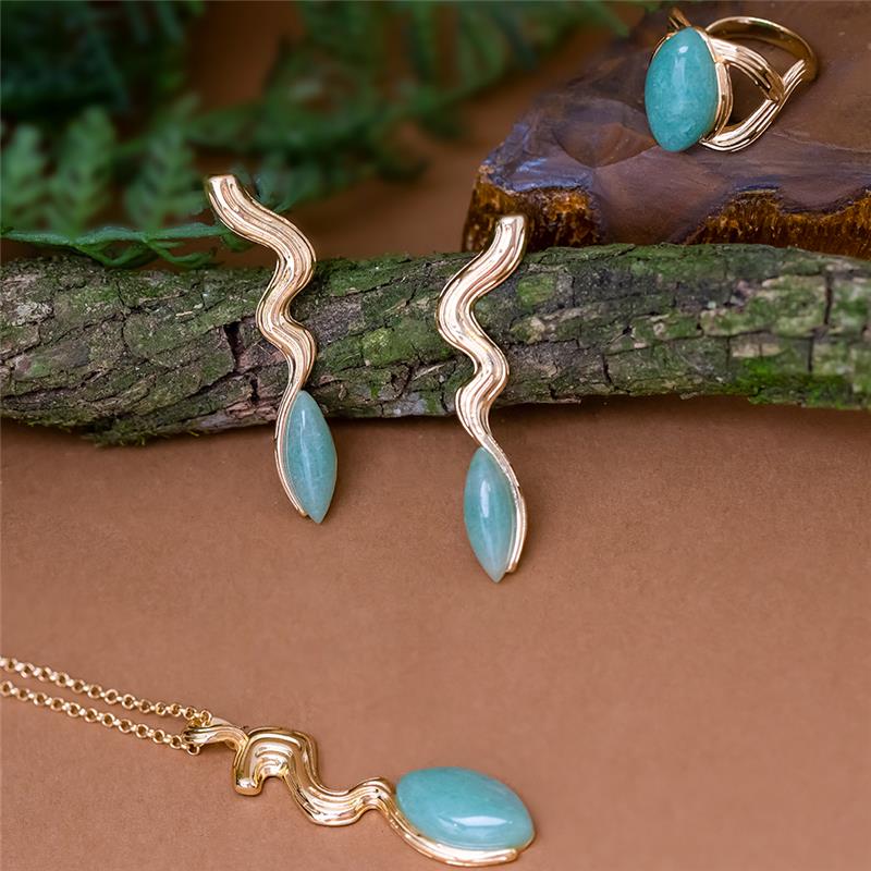 CONJUNTO FOLHEADO A OURO