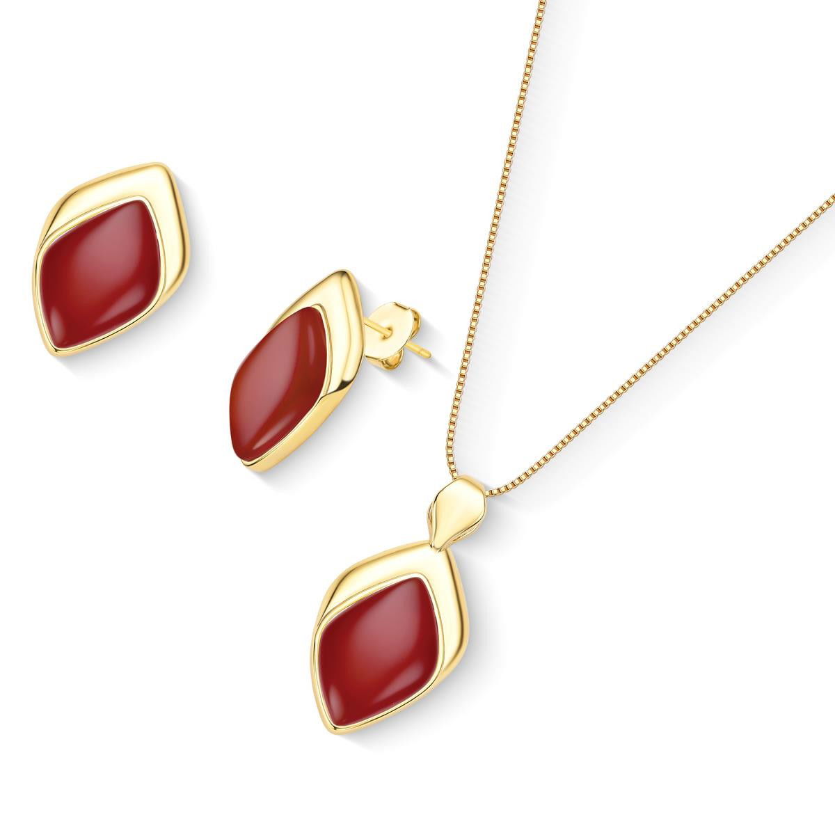 CONJUNTO FOLHEADO A OURO