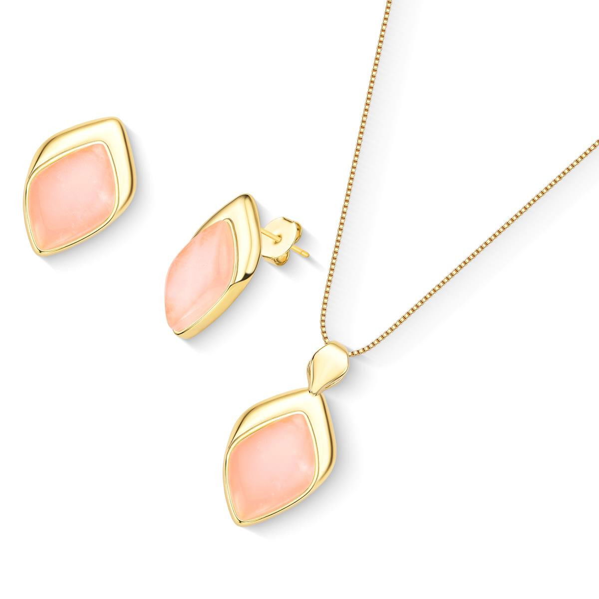 CONJUNTO FOLHEADO A OURO