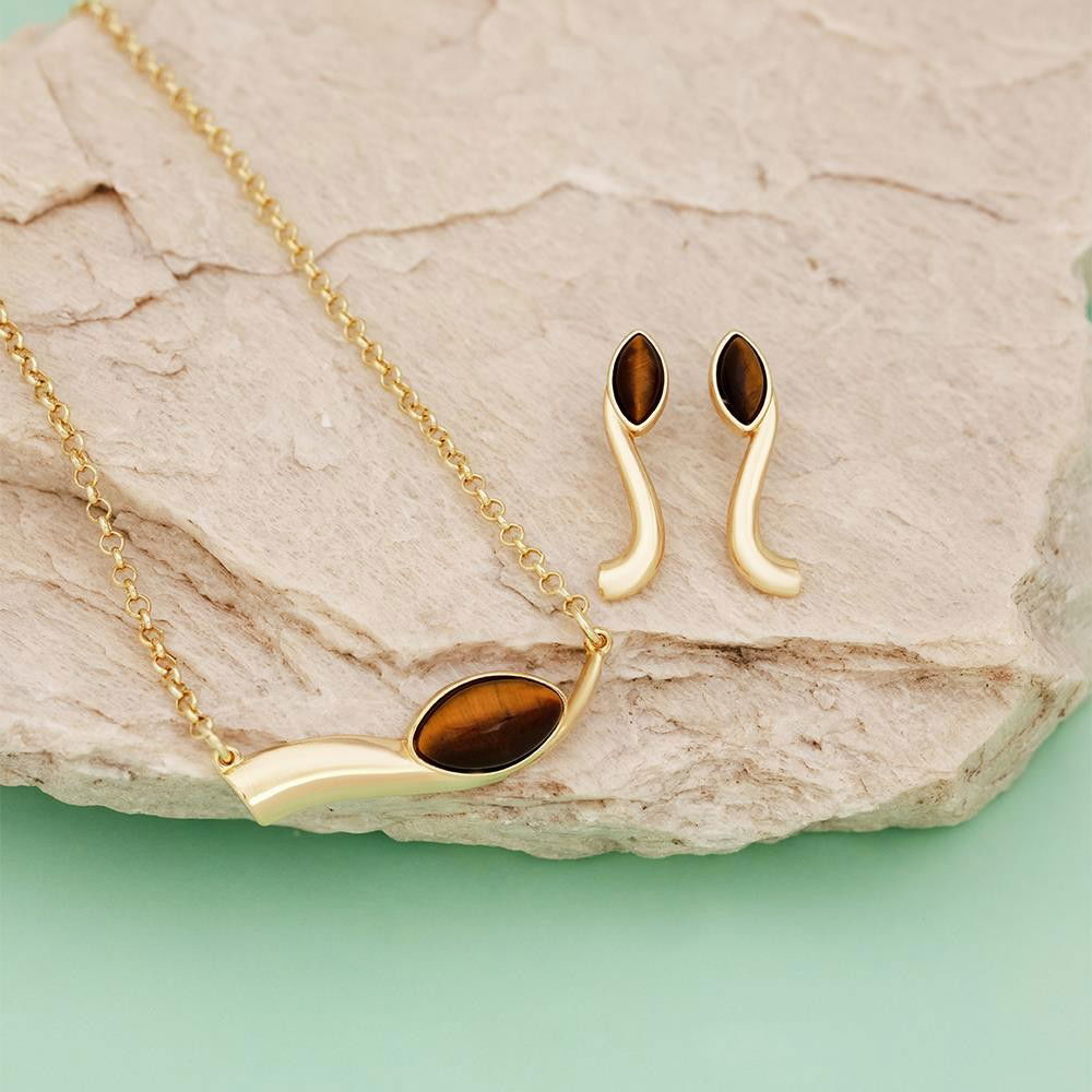 CONJUNTO FOLHEADO A OURO