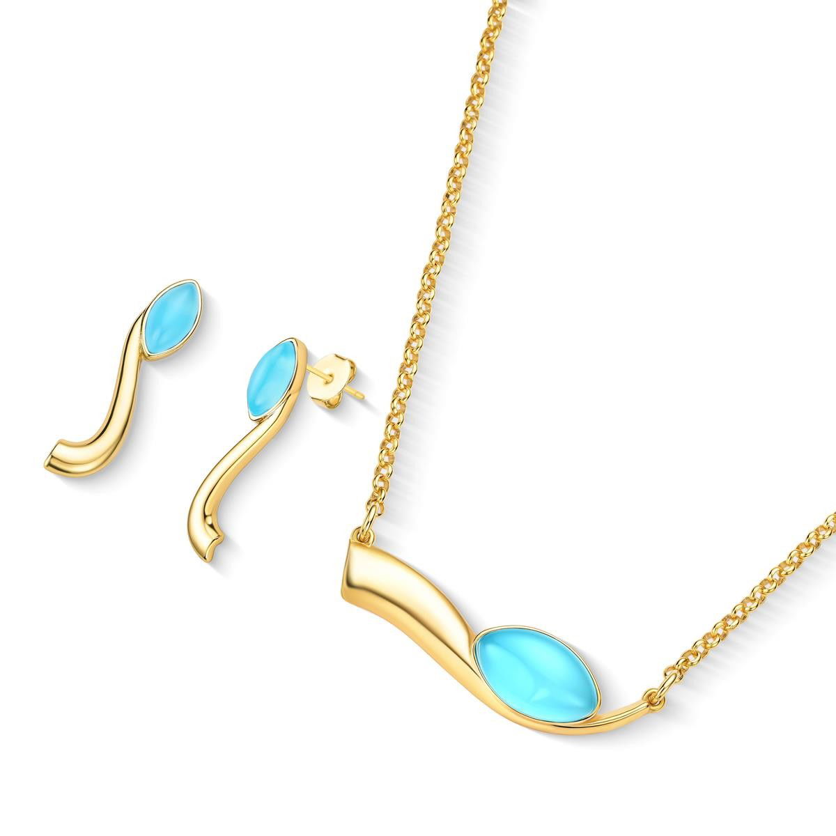 CONJUNTO FOLHEADO A OURO