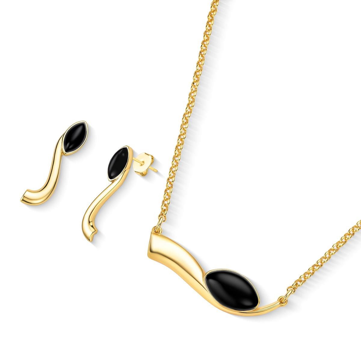 CONJUNTO FOLHEADO A OURO