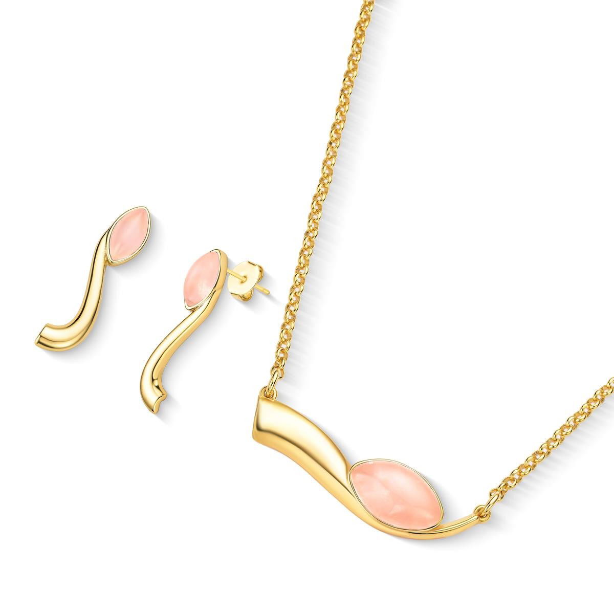 CONJUNTO FOLHEADO A OURO