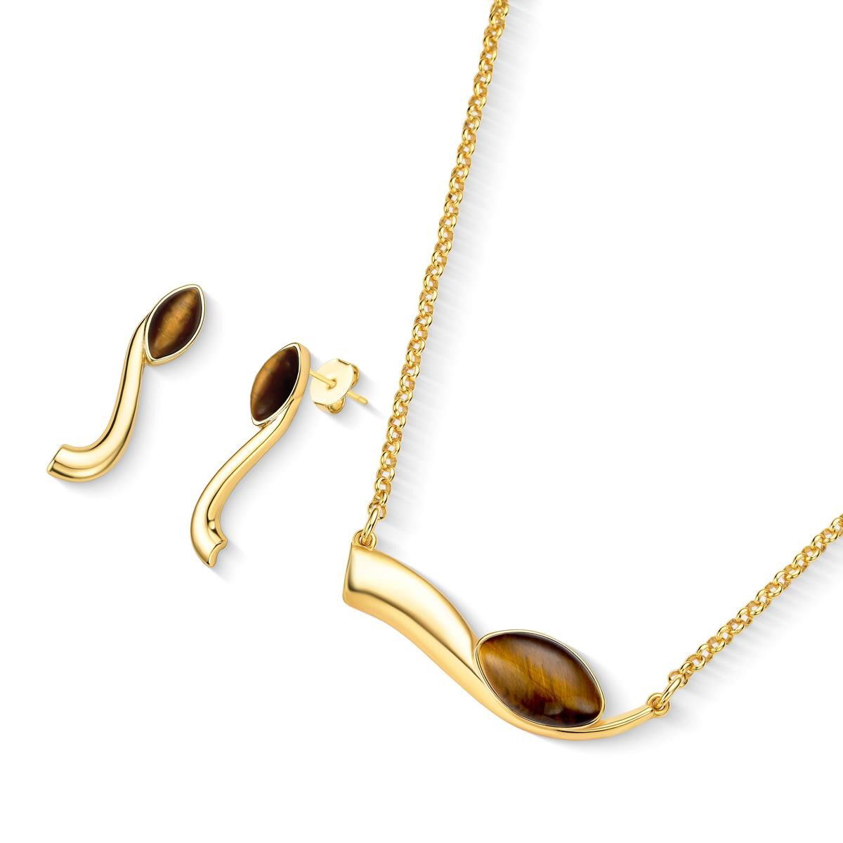 CONJUNTO FOLHEADO A OURO