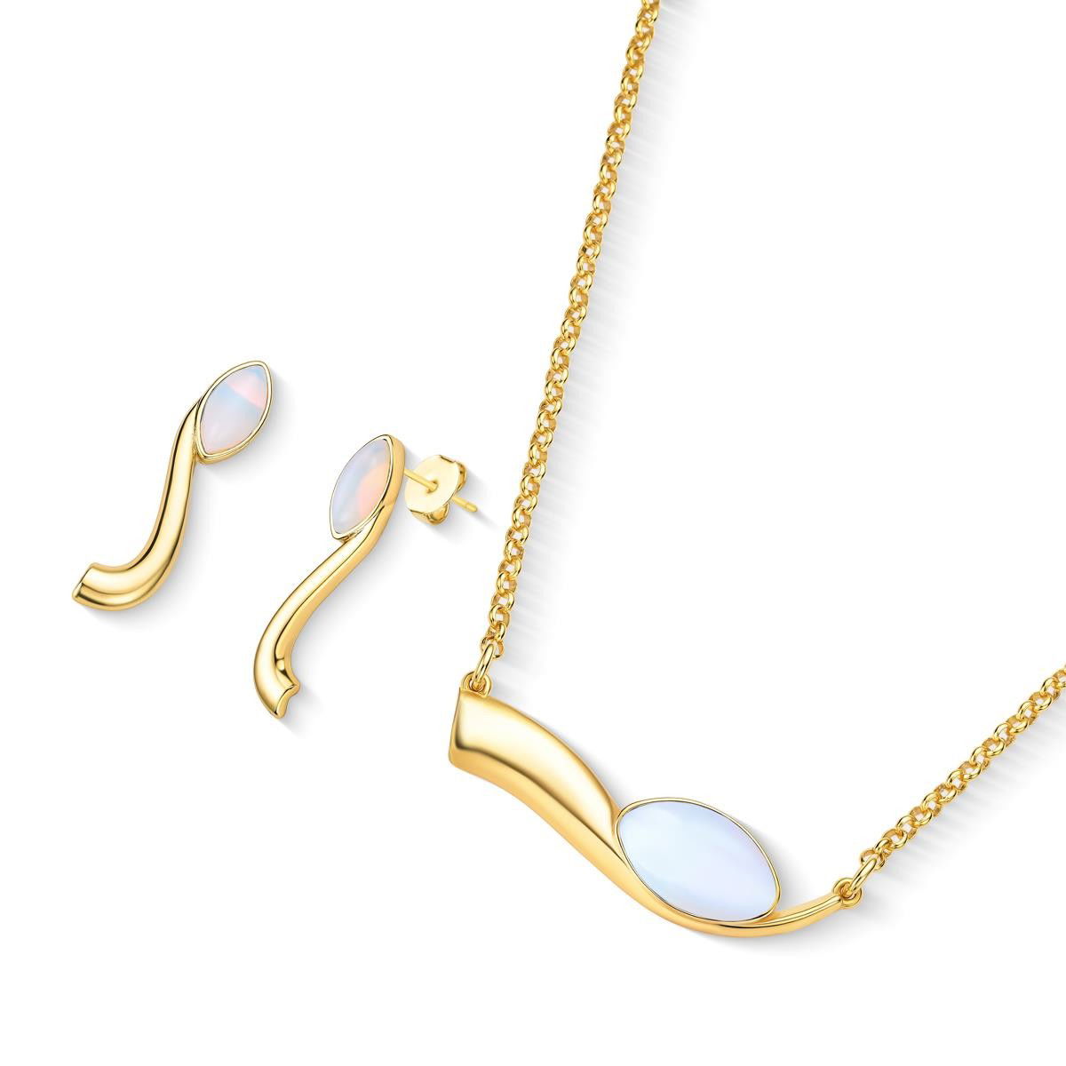 CONJUNTO FOLHEADO A OURO