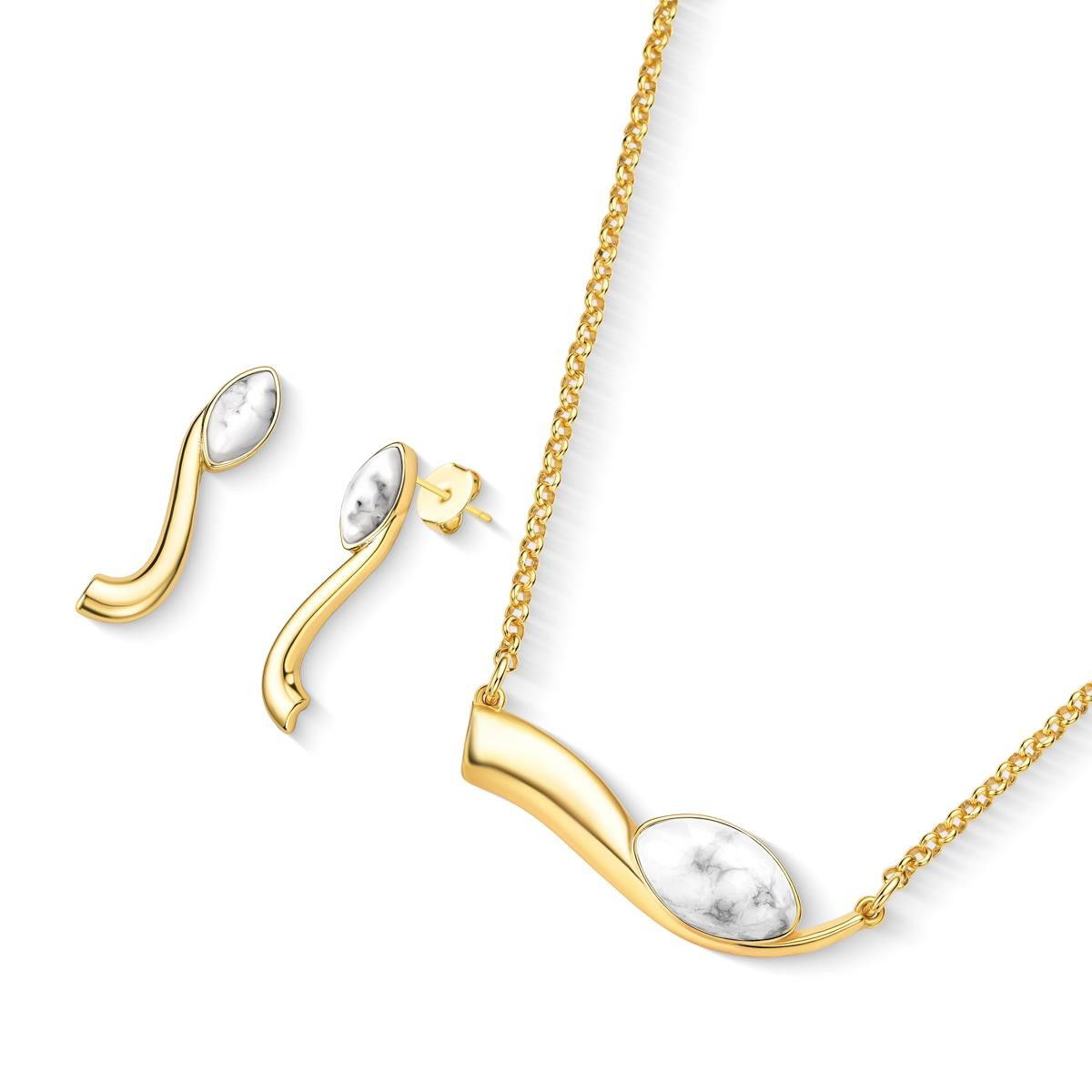 CONJUNTO FOLHEADO A OURO