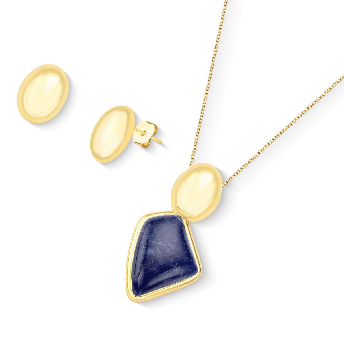 CONJUNTO FOLHEADO A OURO