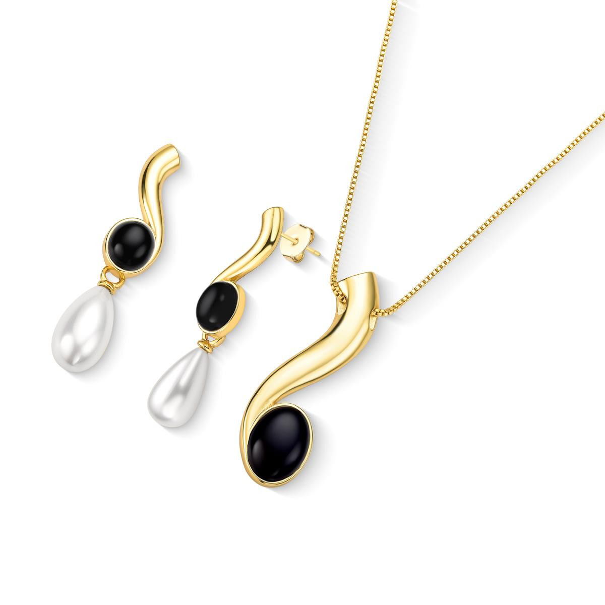 CONJUNTO FOLHEADO A OURO