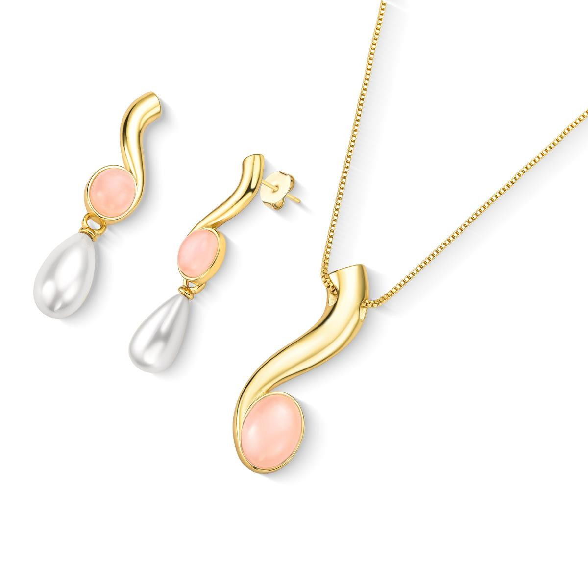 CONJUNTO FOLHEADO A OURO