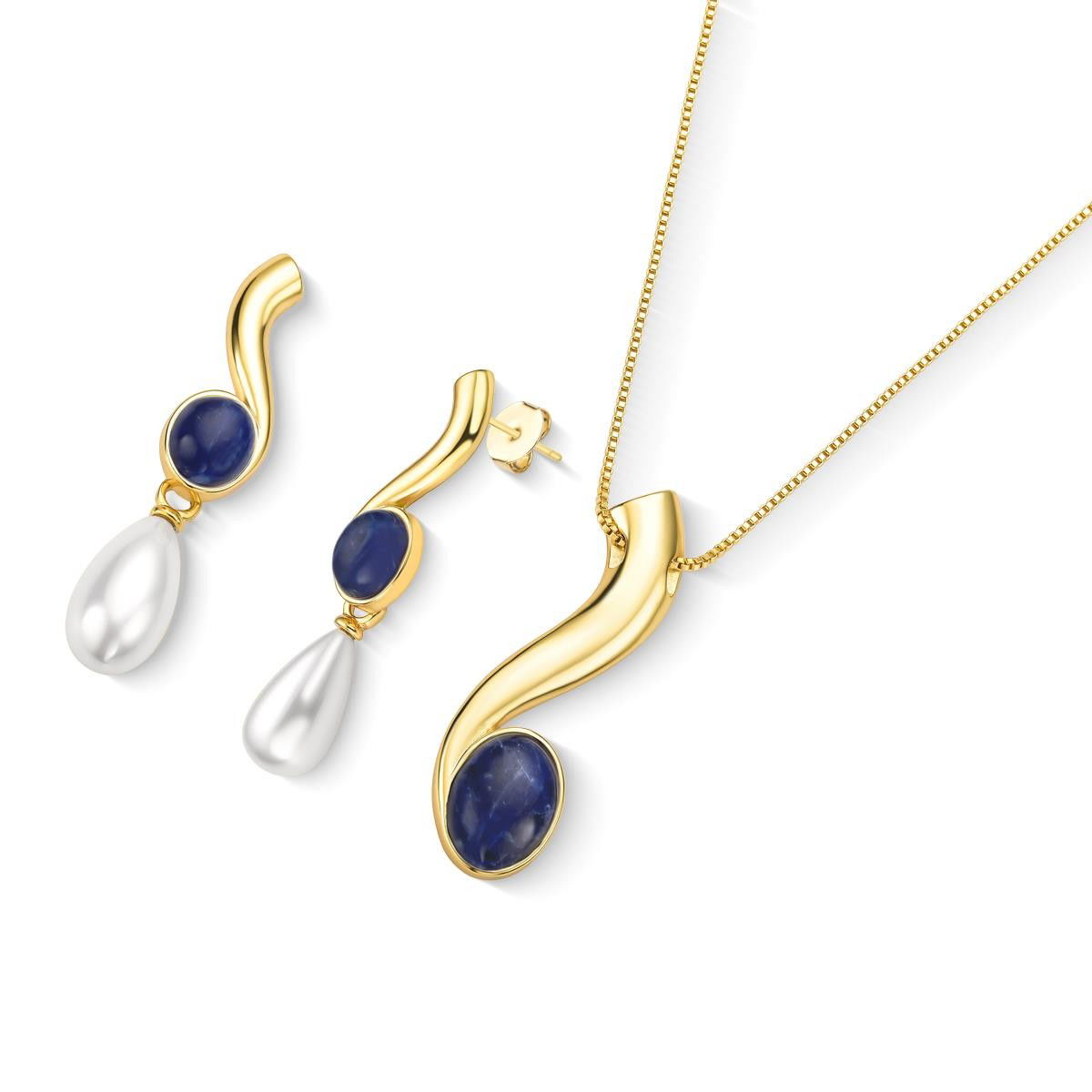 CONJUNTO FOLHEADO A OURO