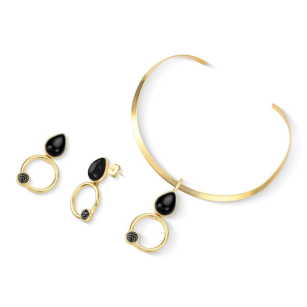 CONJUNTO FOLHEADO A OURO