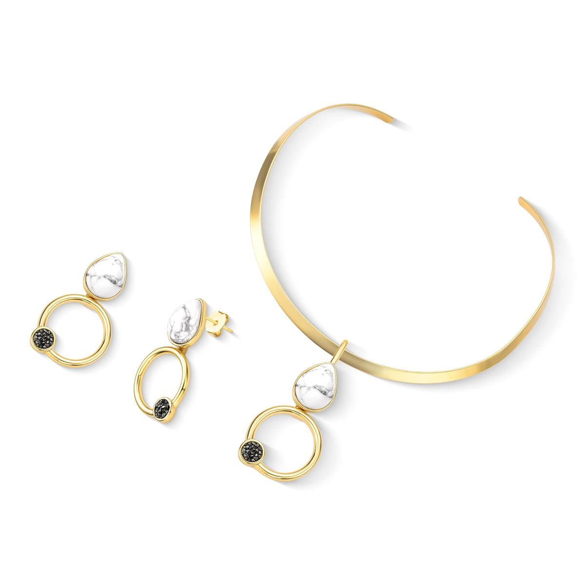 CONJUNTO FOLHEADO A OURO