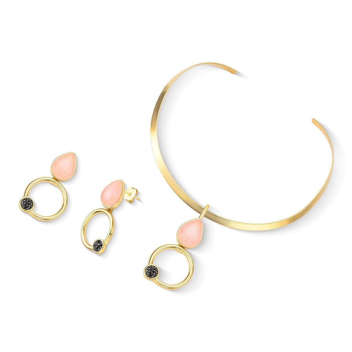 CONJUNTO FOLHEADO A OURO