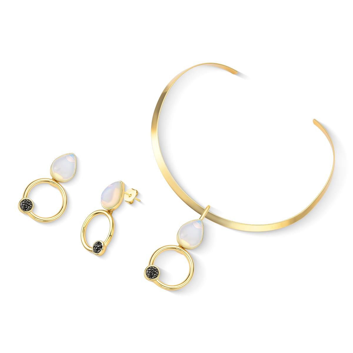 CONJUNTO FOLHEADO A OURO