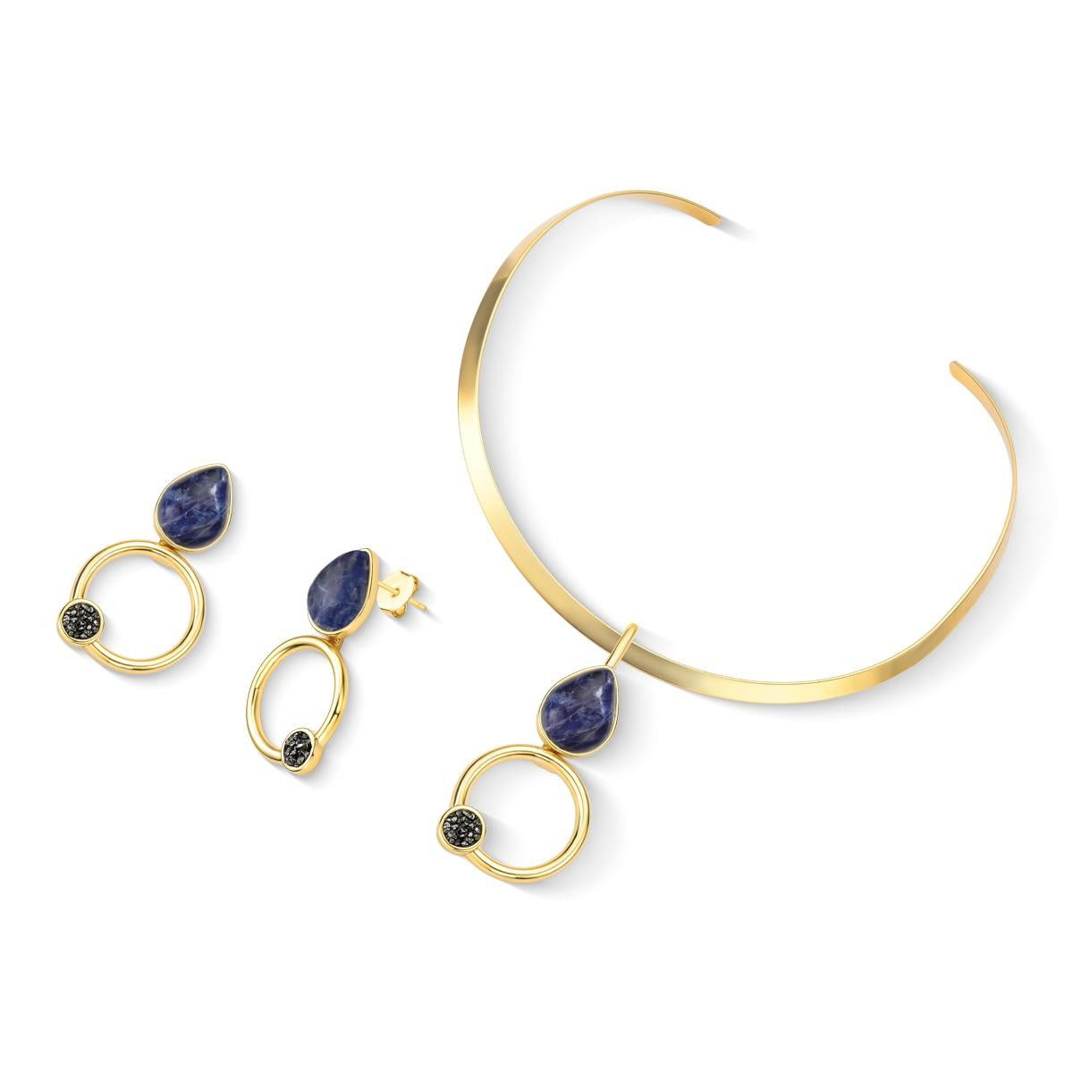 CONJUNTO FOLHEADO A OURO