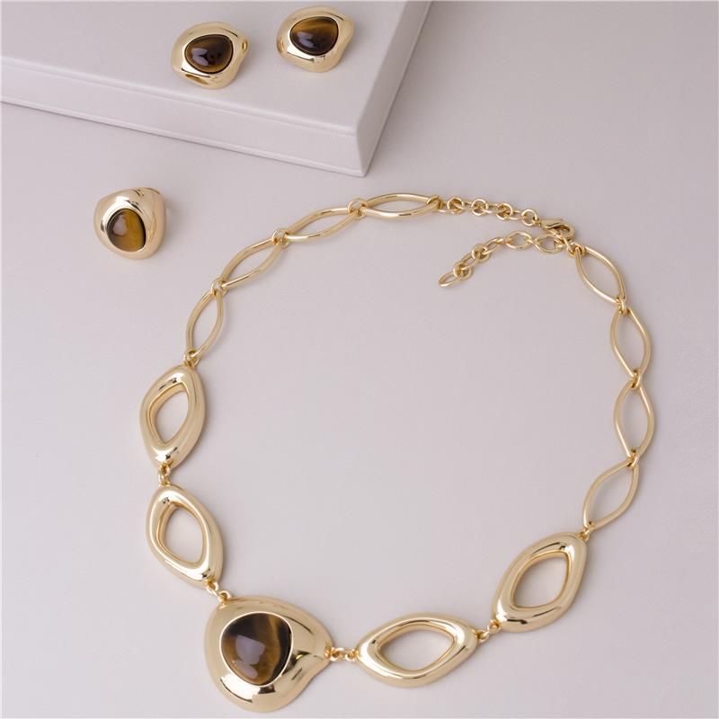 CONJUNTO FOLHEADO A OURO