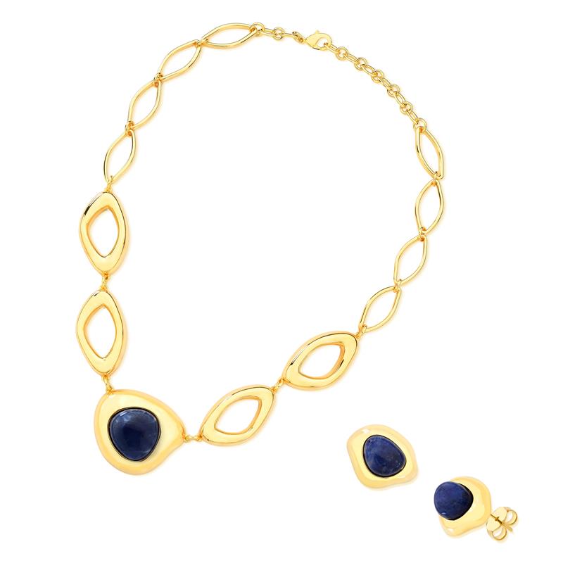 CONJUNTO FOLHEADO A OURO