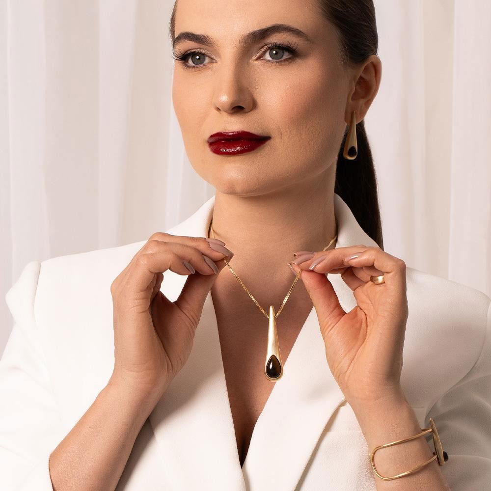 CONJUNTO FOLHEADO A OURO