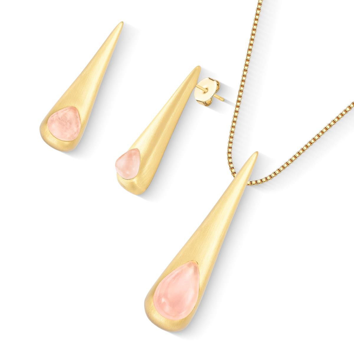 CONJUNTO FOLHEADO A OURO