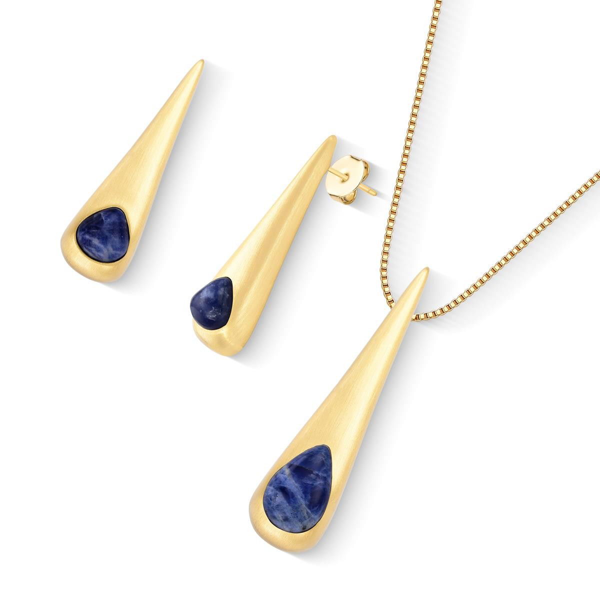 CONJUNTO FOLHEADO A OURO