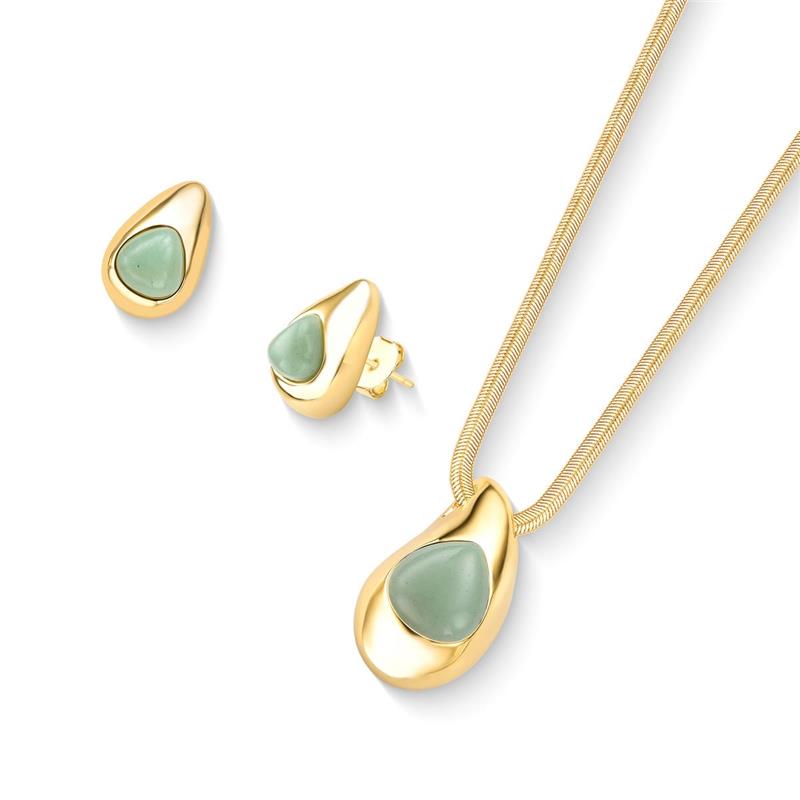 CONJUNTO FOLHEADO A OURO