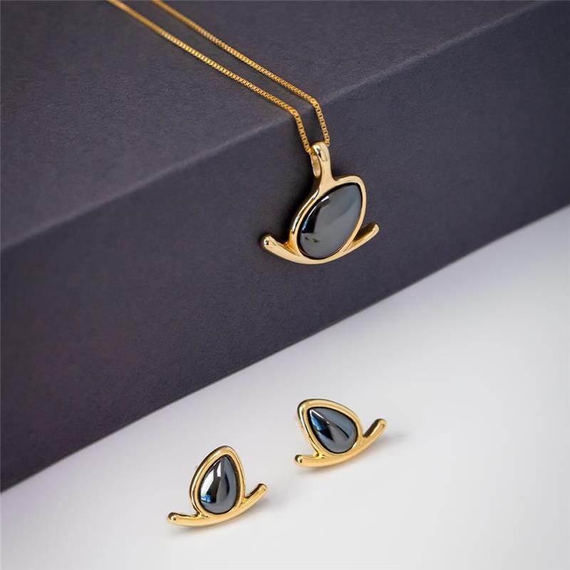 CONJUNTO FOLHEADO A OURO