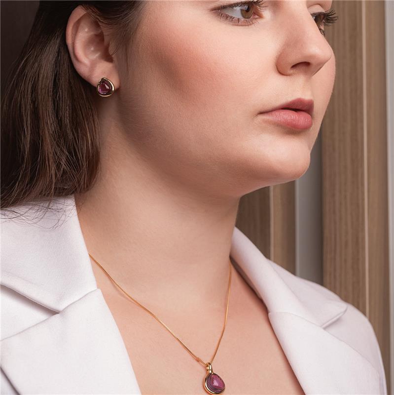 CONJUNTO FOLHEADO A OURO