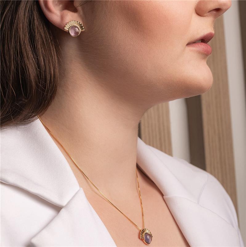 CONJUNTO FOLHEADO A OURO