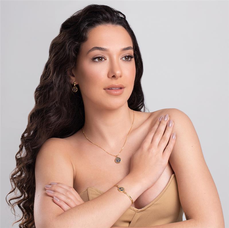 CONJUNTO FOLHEADO A OURO