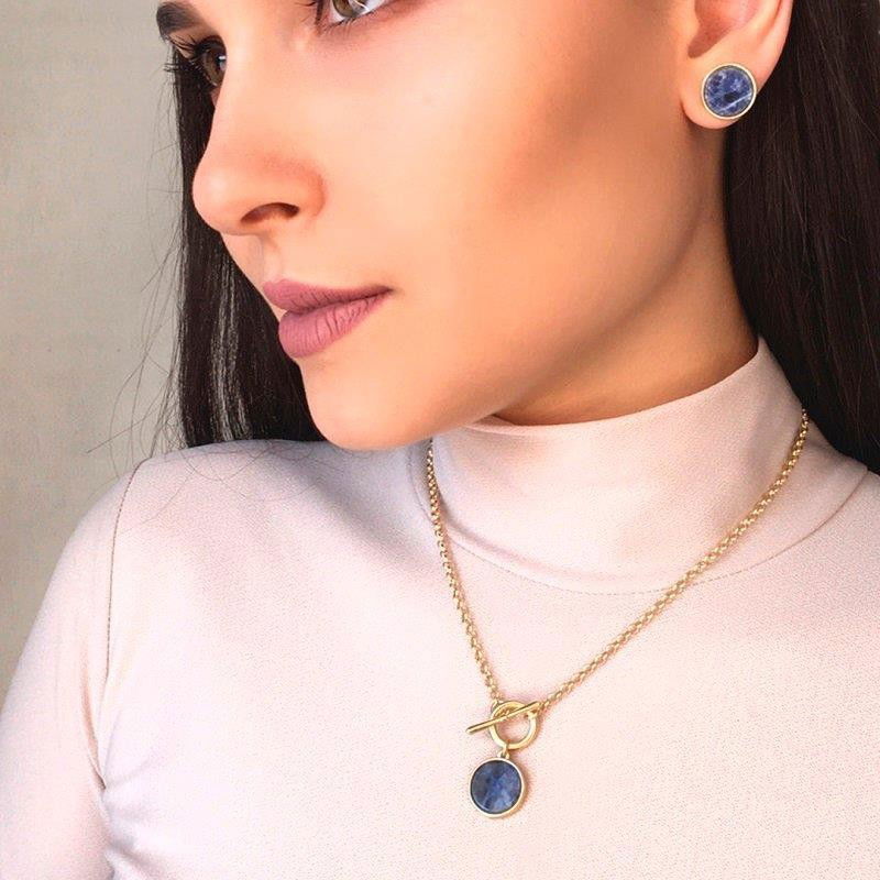 CONJUNTO FOLHEADO A OURO