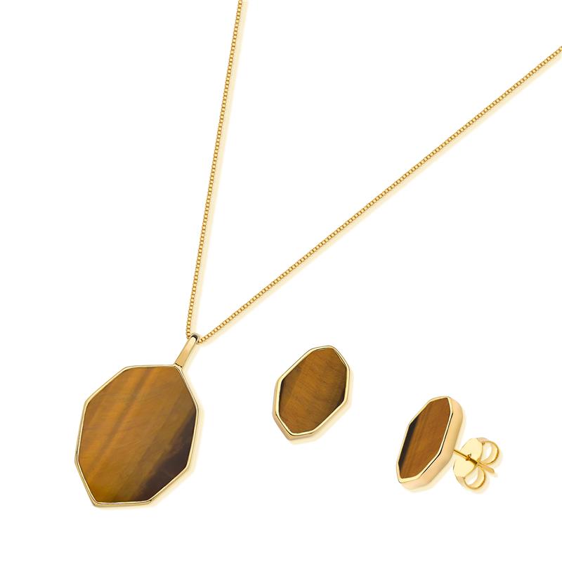 CONJUNTO FOLHEADO A OURO