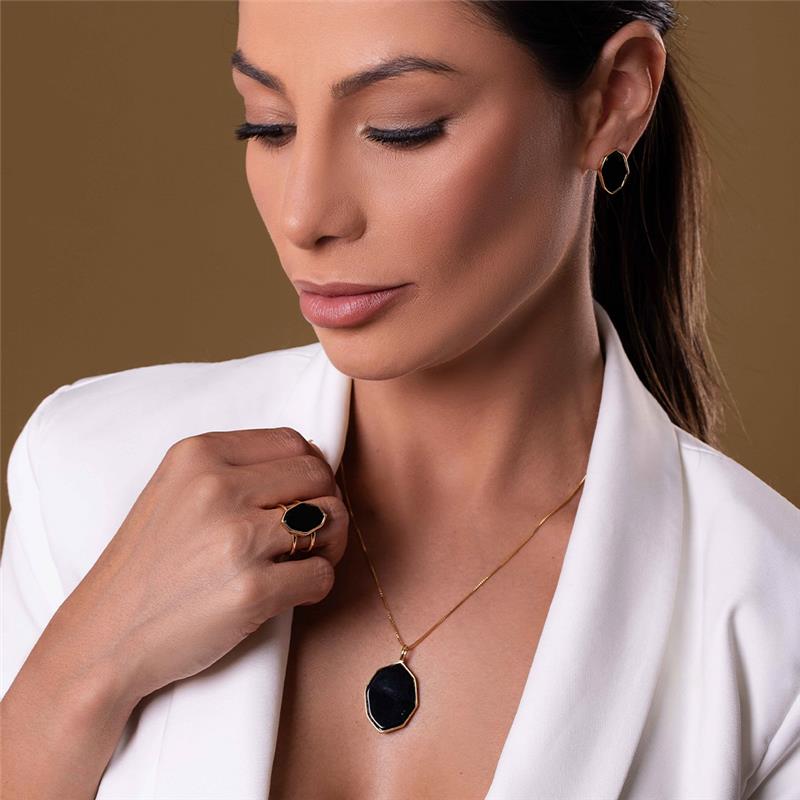 CONJUNTO FOLHEADO A OURO