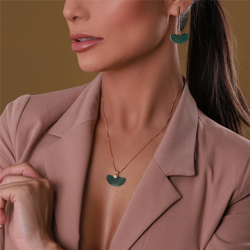 CONJUNTO FOLHEADO A OURO