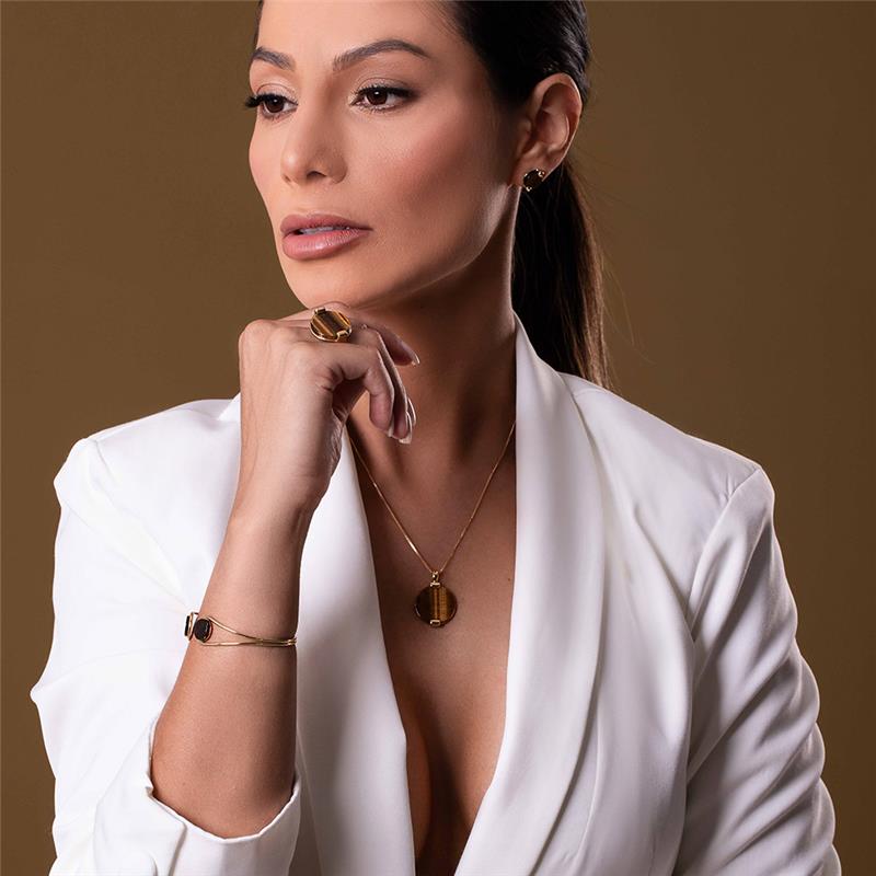 CONJUNTO FOLHEADO A OURO